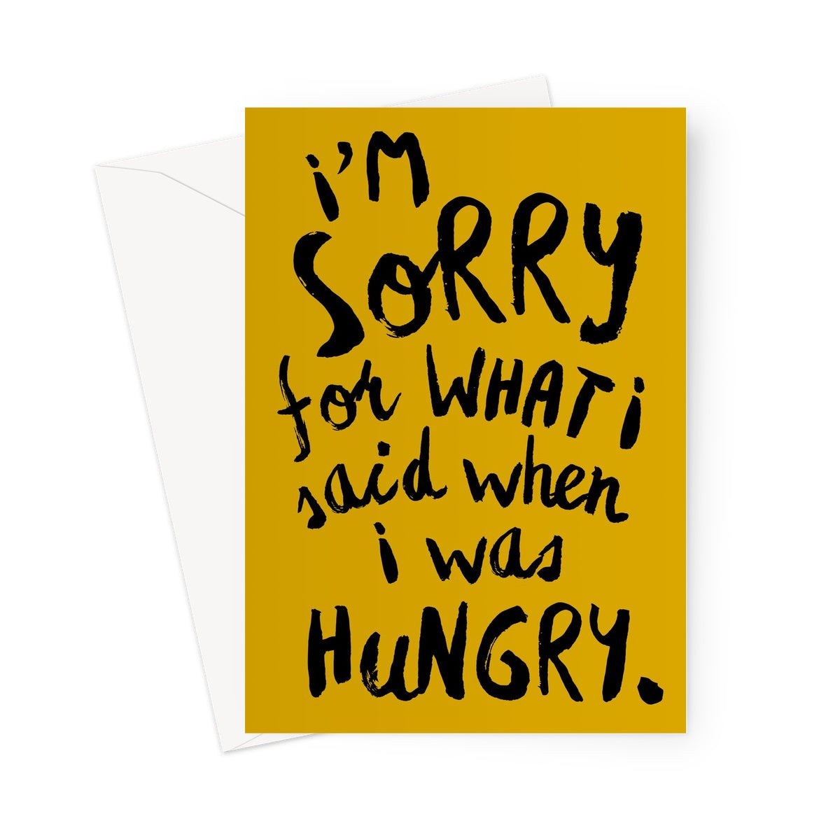 HANGRY - Mustard/Black Greeting Card