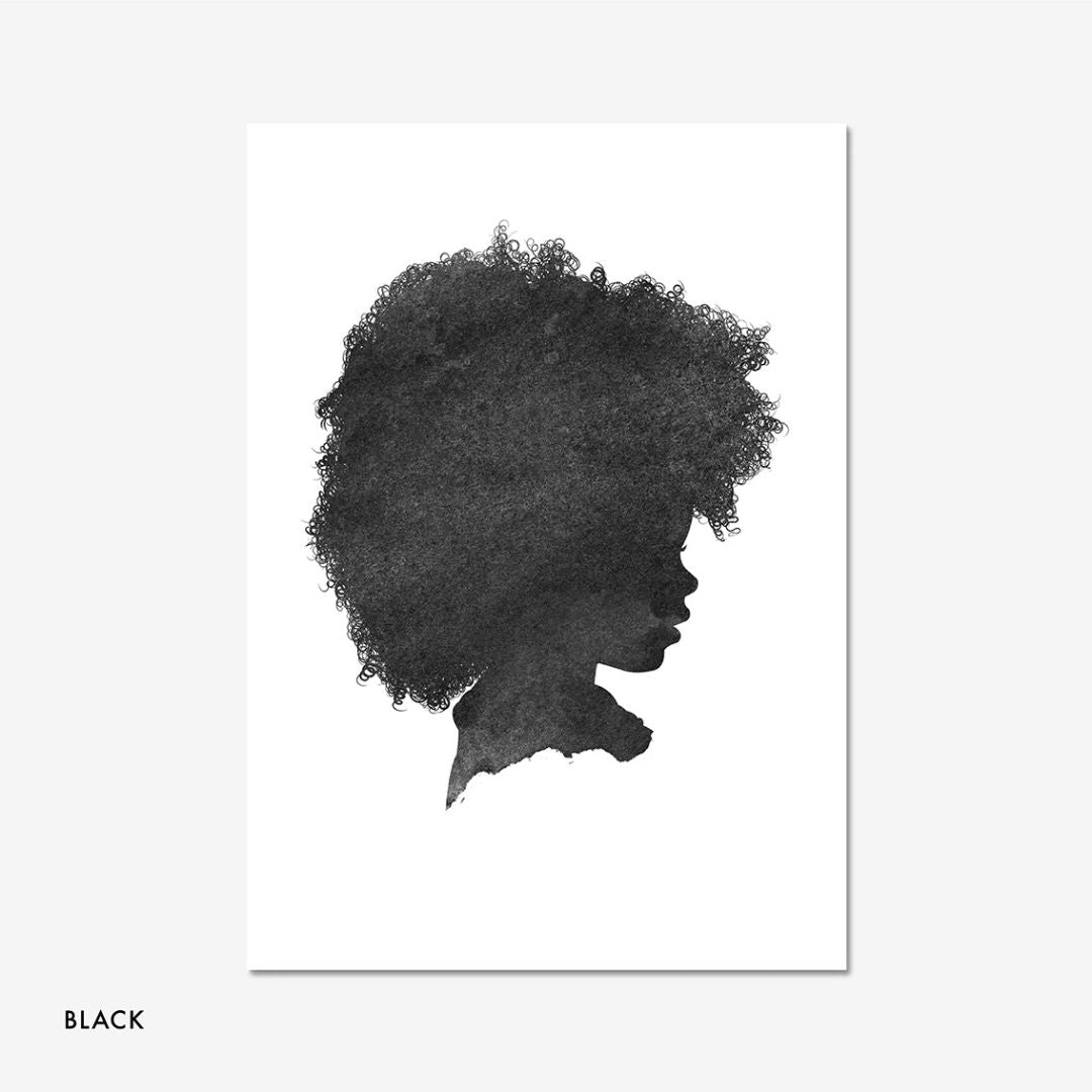 Black Ink Silhouette child portrait – personalised wall art by Burnt Peach,