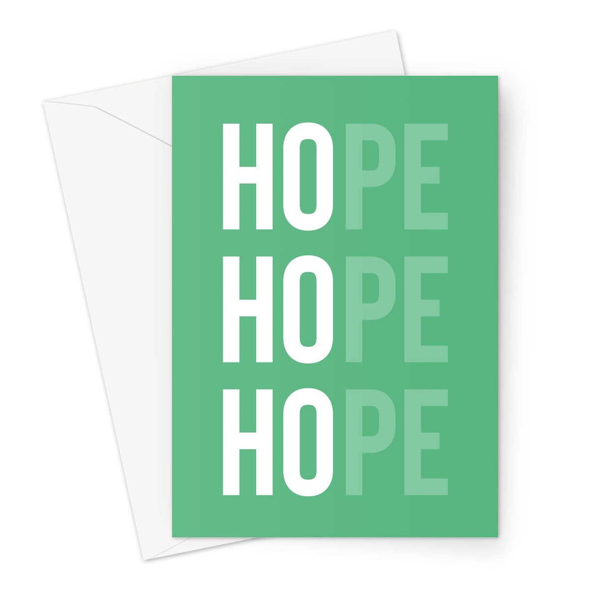 HO HO Hope - Green Greeting Card