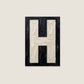 Letter H oil paint texture typography print on off white background