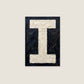Letter I oil paint texture typography print on off white background