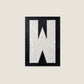 Letter W oil paint texture typography print on off white background