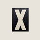 Letter X oil paint texture typography print on off white background