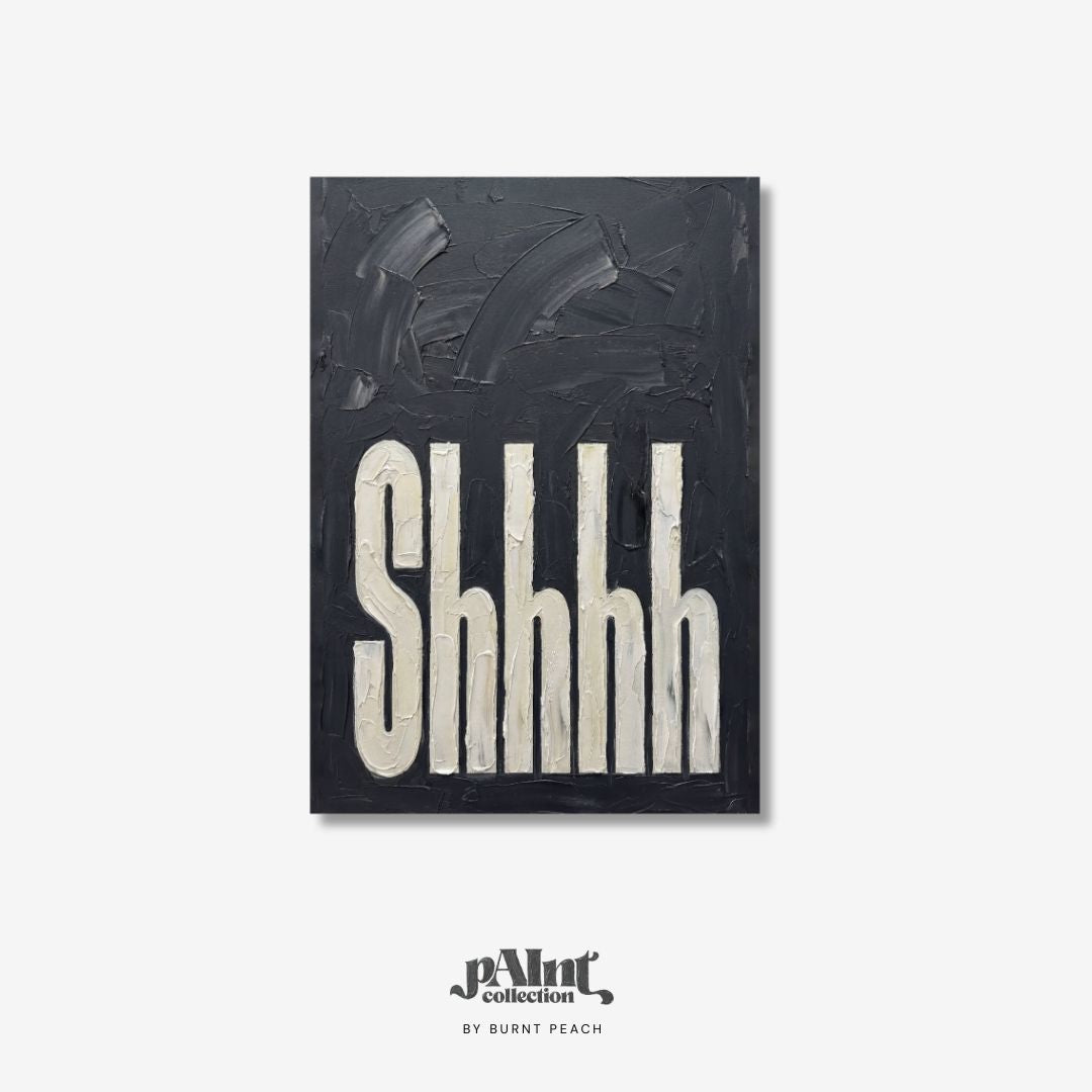 Shhh | Black Bedroom Wall Art