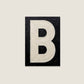Letter B oil paint texture typography print on off white background