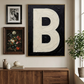 Letter B oil paint art print framed in styled in mid cetury interior