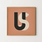 US quote print in vintage peach with mid-century Bauhaus style typography, Bold wall art for gallery walls.