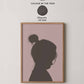 Custom drawn silhouette portrait of little girl, in Benjamin Moore's Colour Of the year Silhouette. A meaningful way to add a trend to your home interiors.