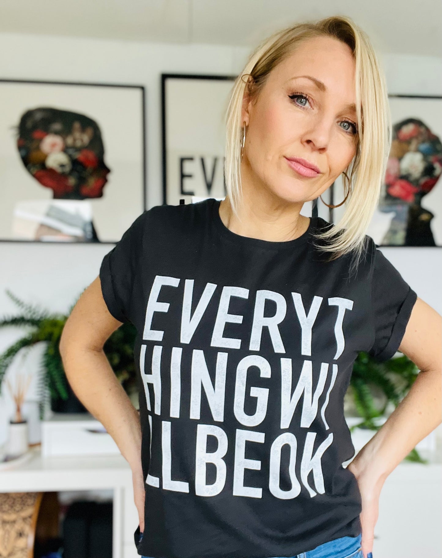 Everything Will Be Ok - Women's Roll Sleeve