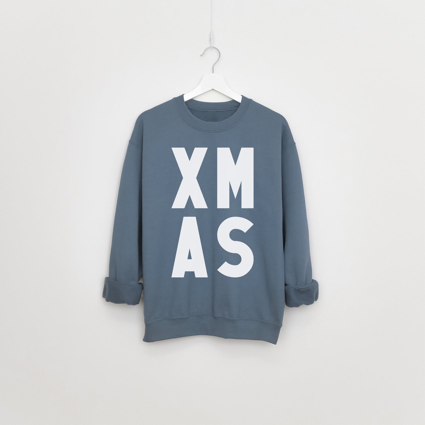 Nordic Blue bold graphic XMAS designed statement making Christmas sweatshirt, sustainable, unisex fashion. 