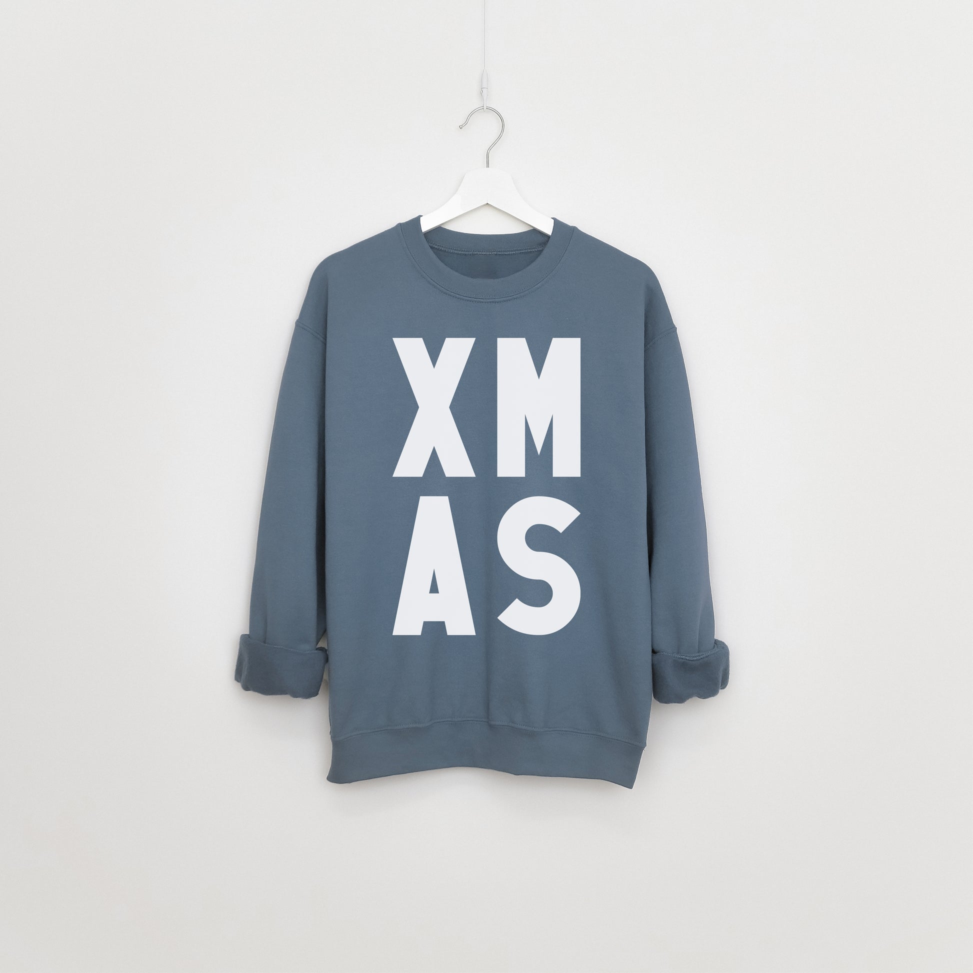 Nordic Blue bold graphic XMAS designed statement making Christmas sweatshirt, sustainable, unisex fashion. 