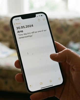 Phone with kids quote on
