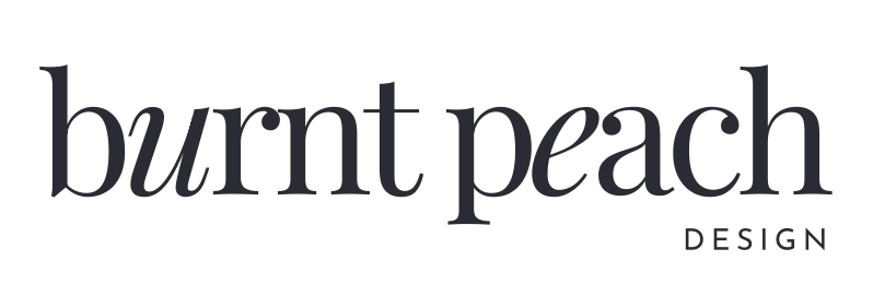 burntpeach logo in black and white