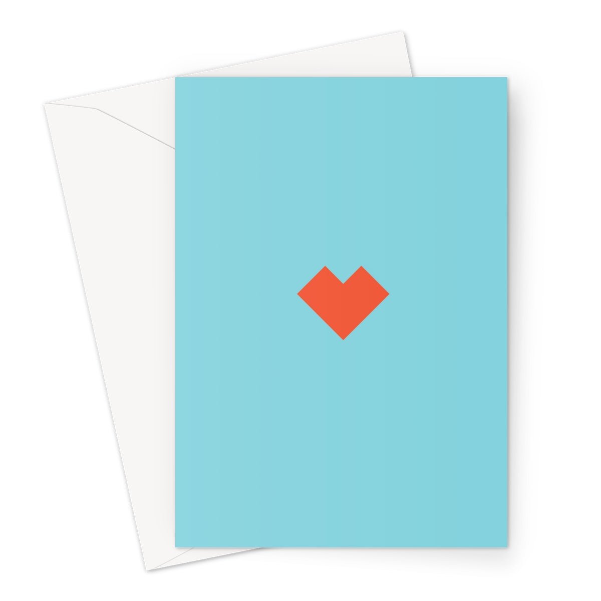 A Little Love - Blue Greeting Card - burnt peach.