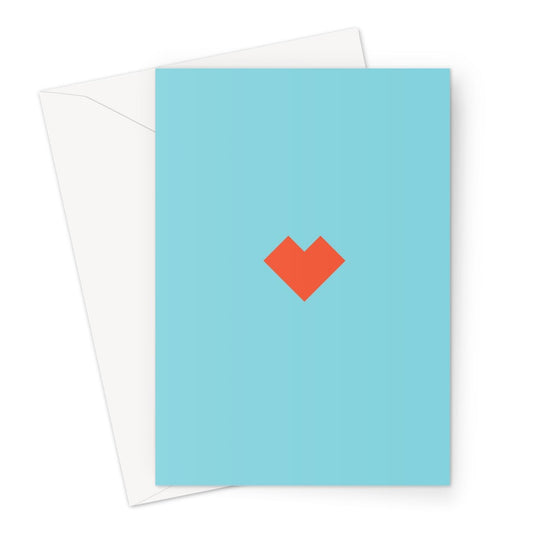 A Little Love - Blue Greeting Card - burnt peach.