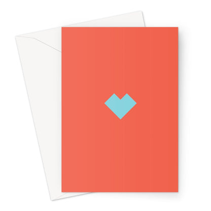 A Little Love - Red Greeting Card - burnt peach.