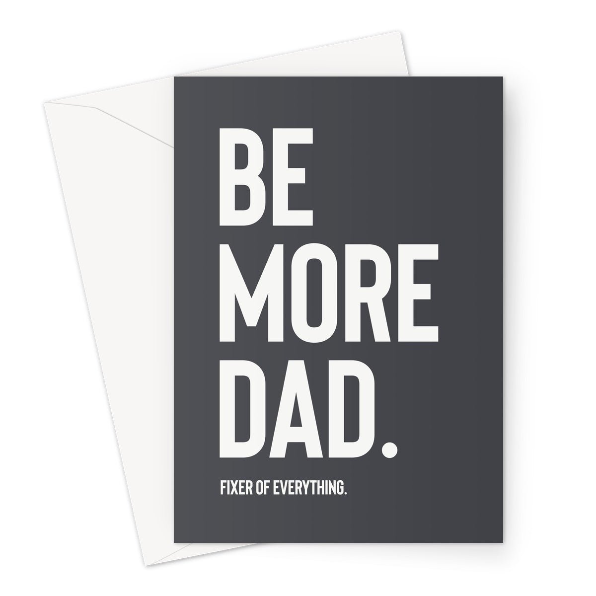 Be More Dad - Black Greeting Card - burnt peach.