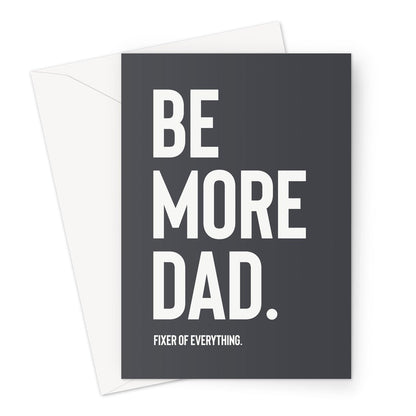 Be More Dad - Black Greeting Card - burnt peach.