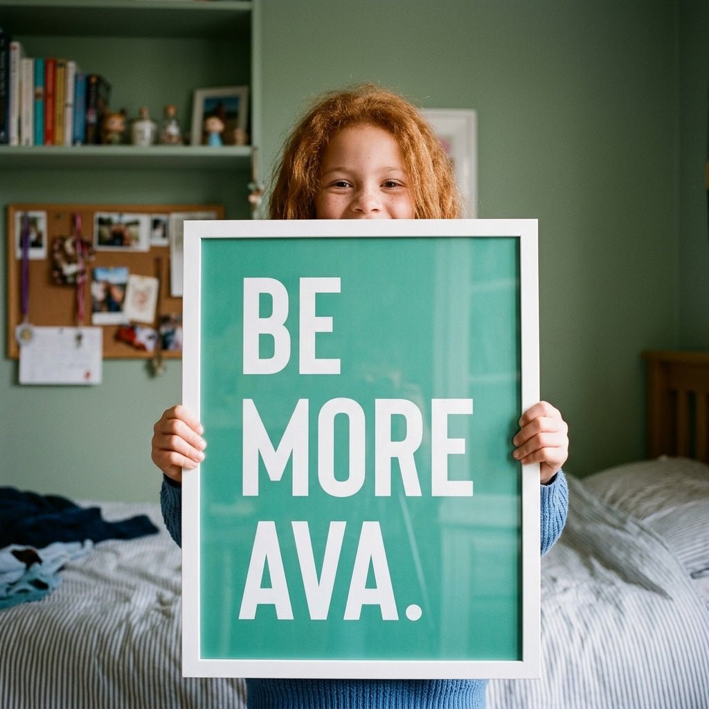 Be More...Customisable Name Print - burnt peach.