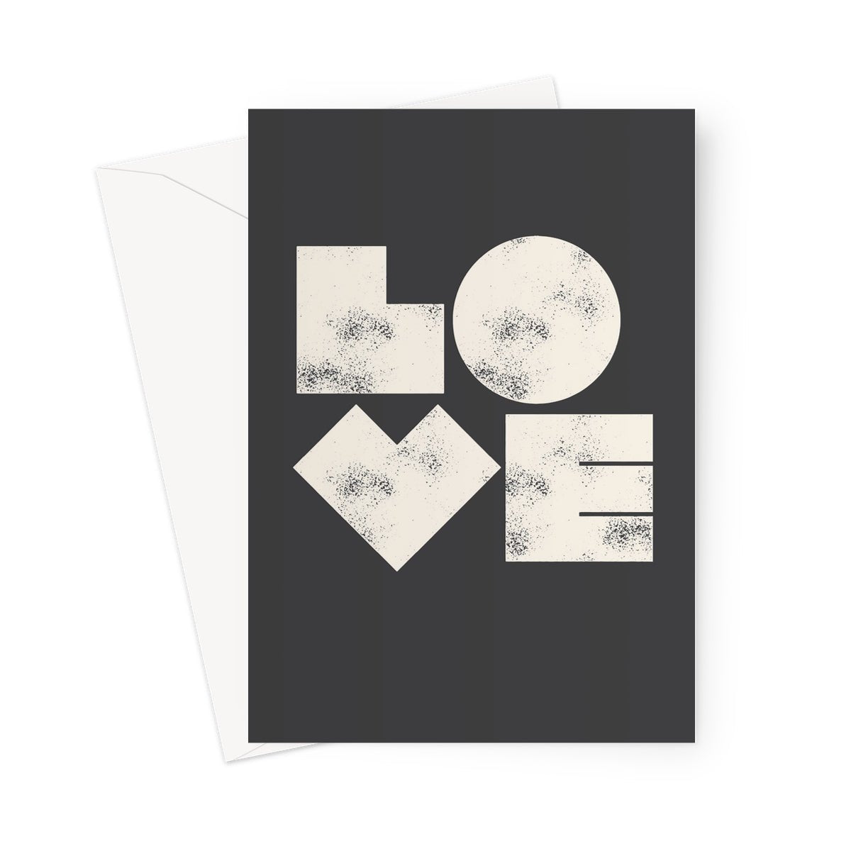 BIG OL' LOVE - Black Greeting Card - burnt peach.