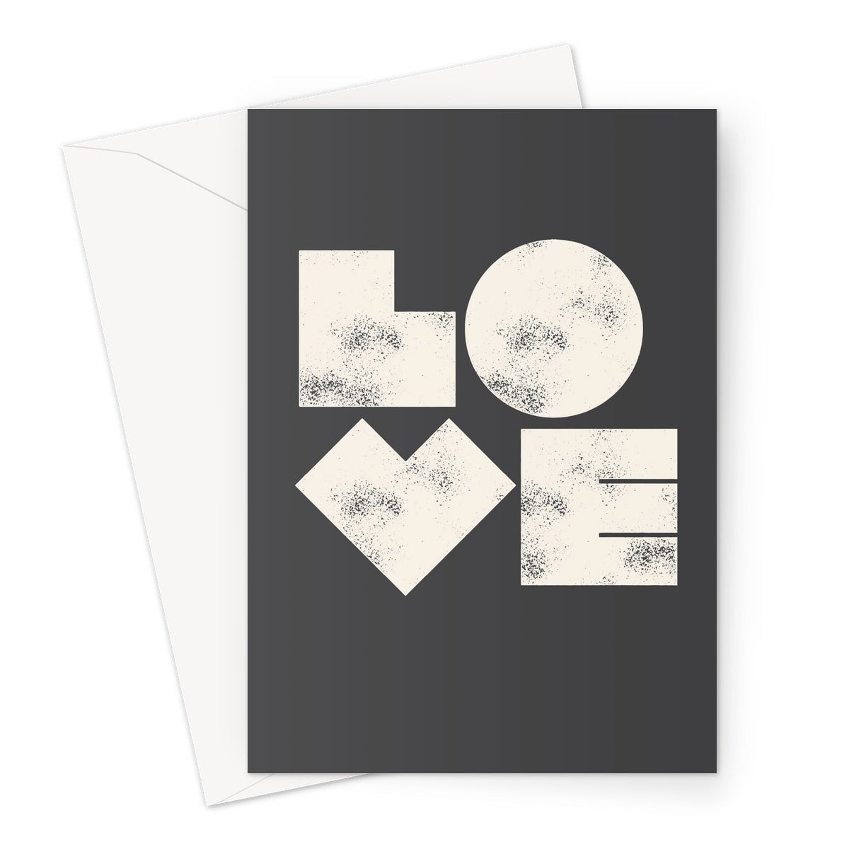 BIG OL' LOVE - Black Greeting Card - burnt peach.