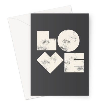 BIG OL' LOVE - Black Greeting Card - burnt peach.