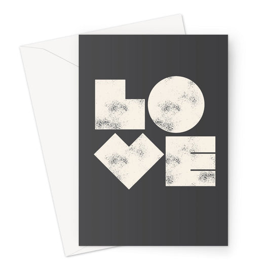 BIG OL' LOVE - Black Greeting Card - burnt peach.