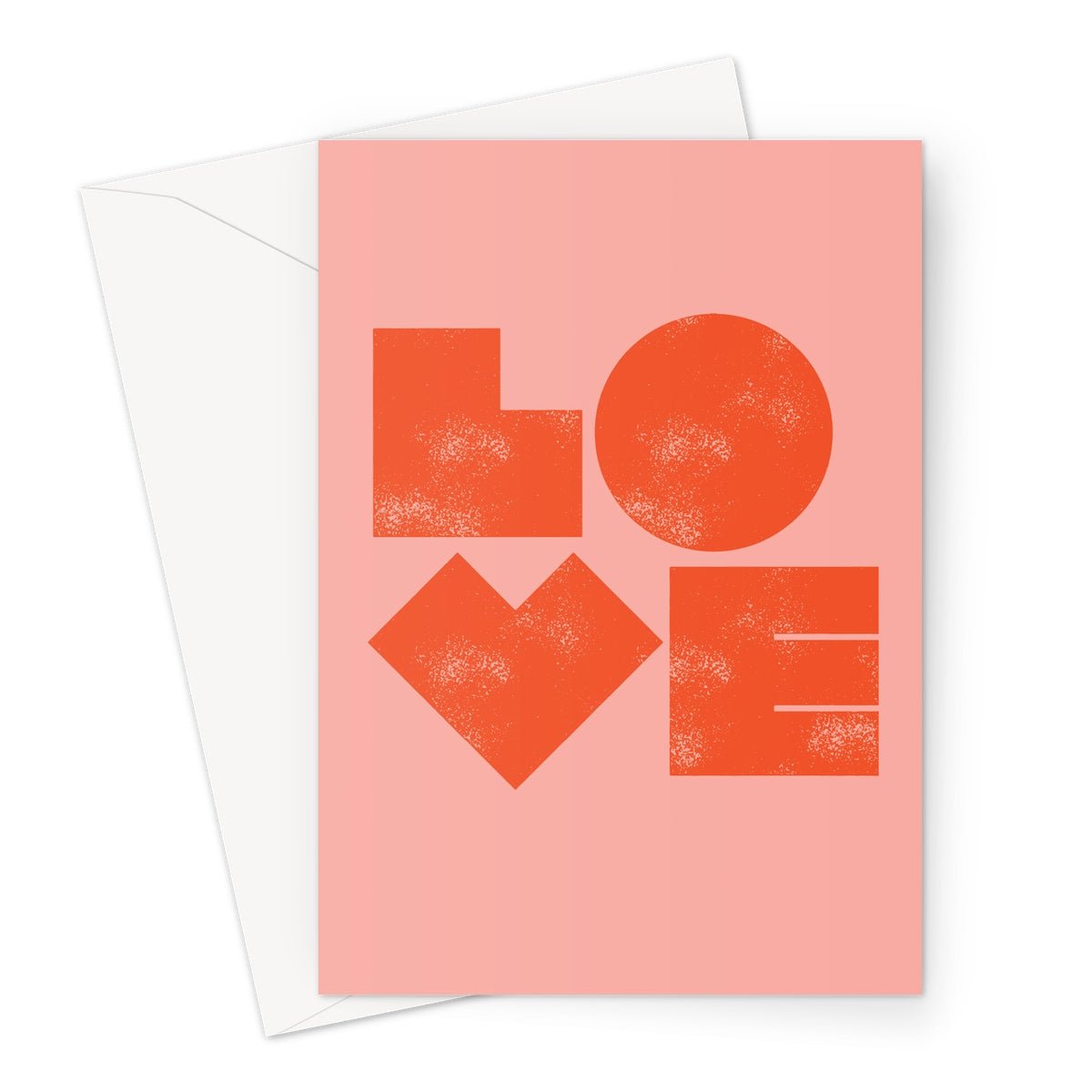 BIG OL' LOVE - Pink Greeting Card - burnt peach.