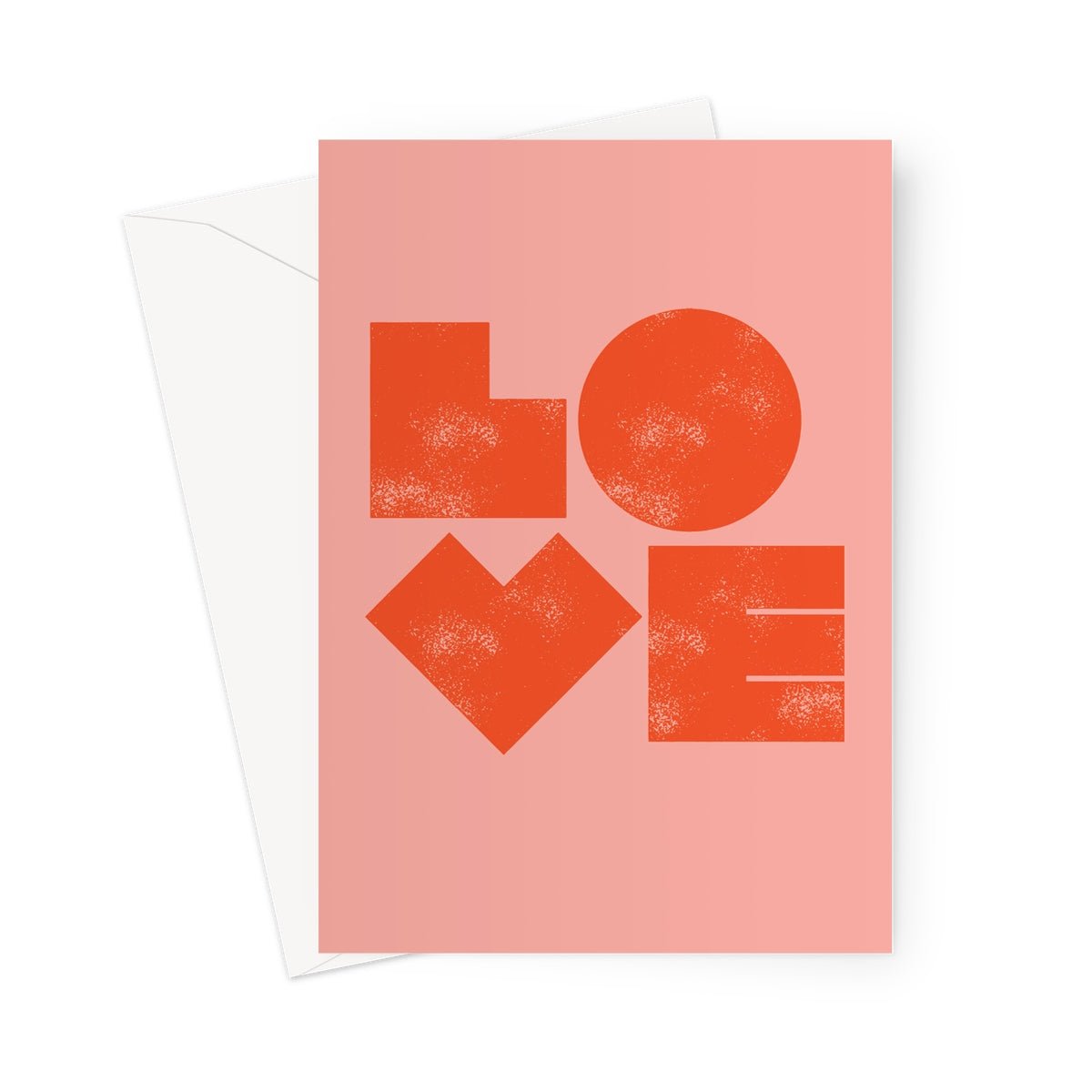 BIG OL' LOVE - Pink Greeting Card - burnt peach.