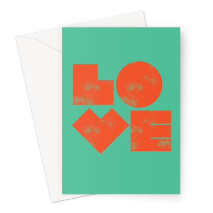 BIG OL' LOVE - Teal Greeting Card - burnt peach.