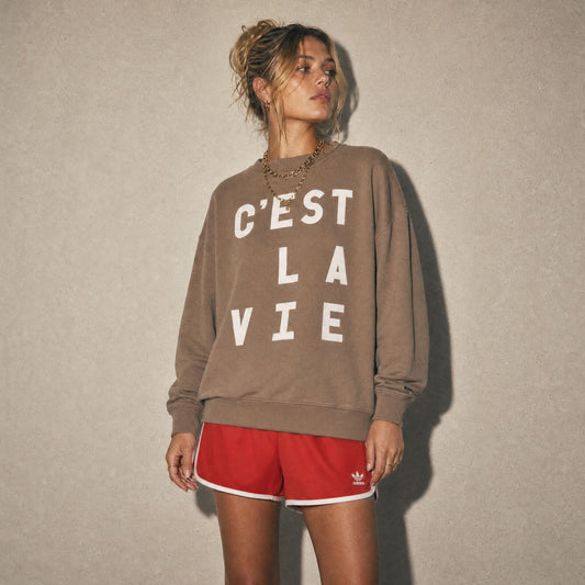 C'est La Vie | Premium Organic Sweatshirt - burnt peach.