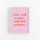 Custom Quote Prints - Personalised Typography Wall Art - burnt peach.