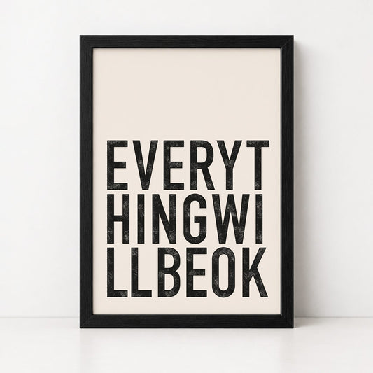 Everything Will Be Ok | Framed Print - burnt peach.