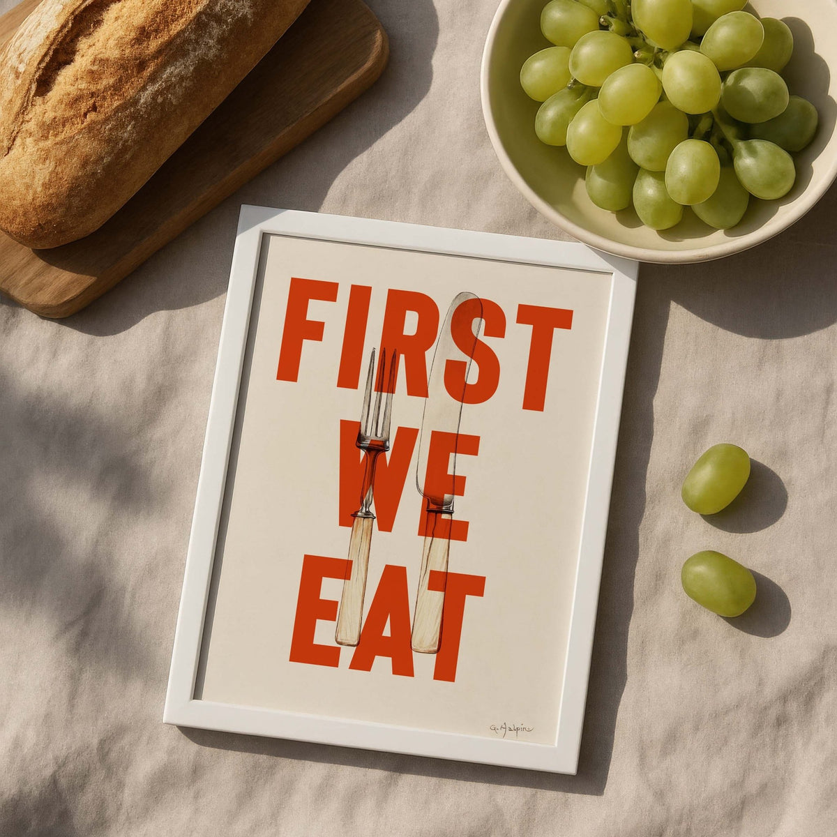 FIRST WE EAT - burnt peach.