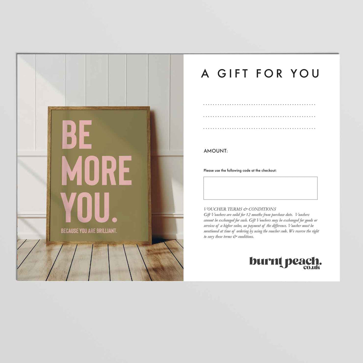 Gift Voucher Artwork - burnt peach.
