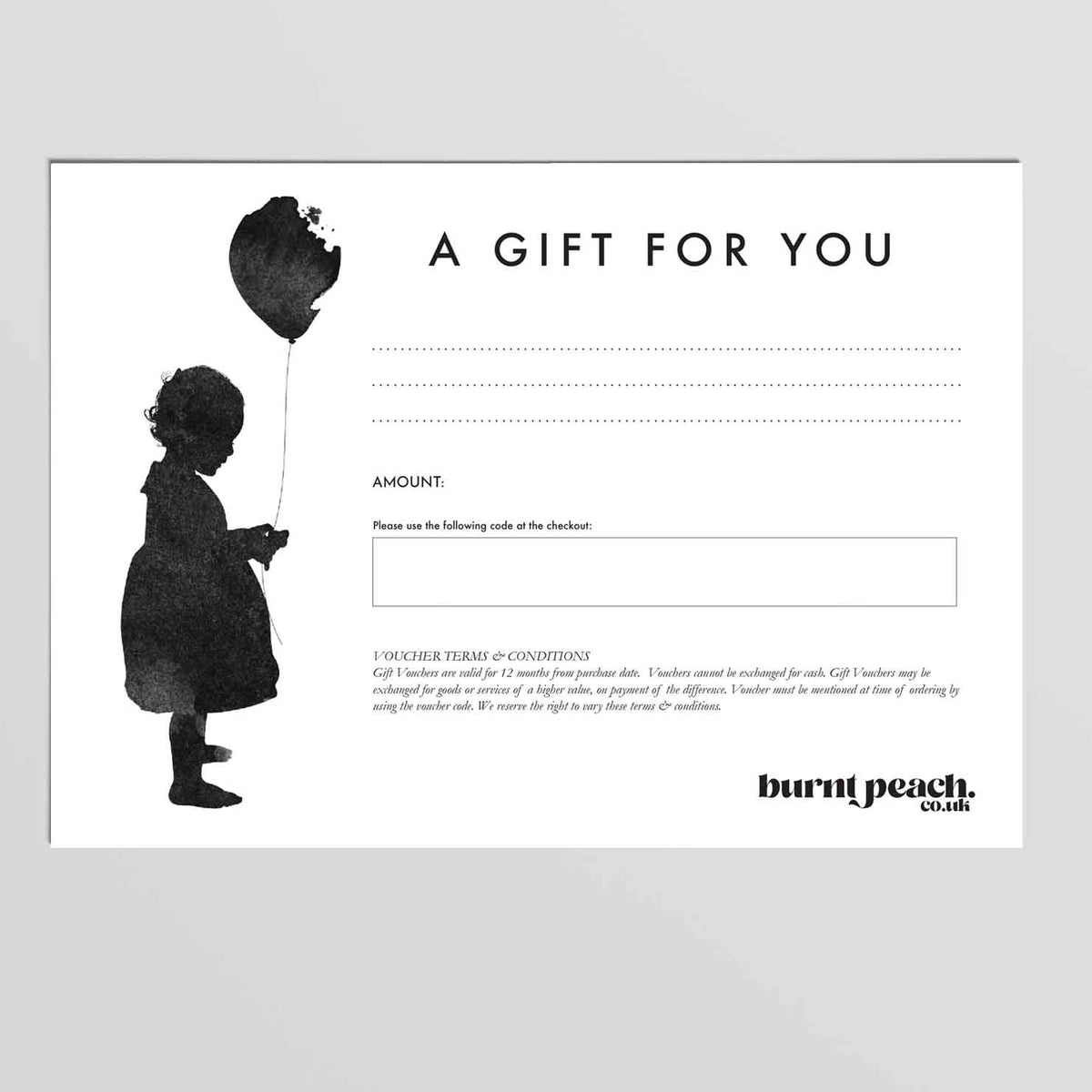 Gift Voucher Artwork - burnt peach.