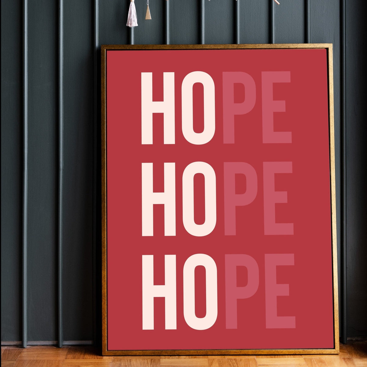 HO HO Hope - Charity Print - burnt peach.