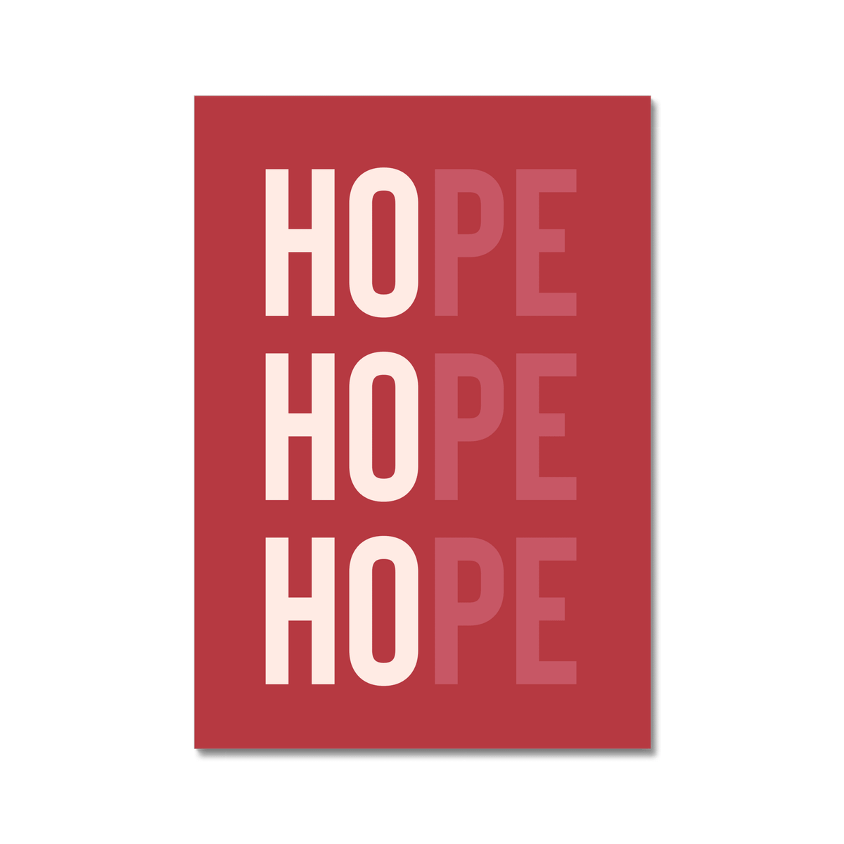 HO HO Hope - Charity Print - burnt peach.