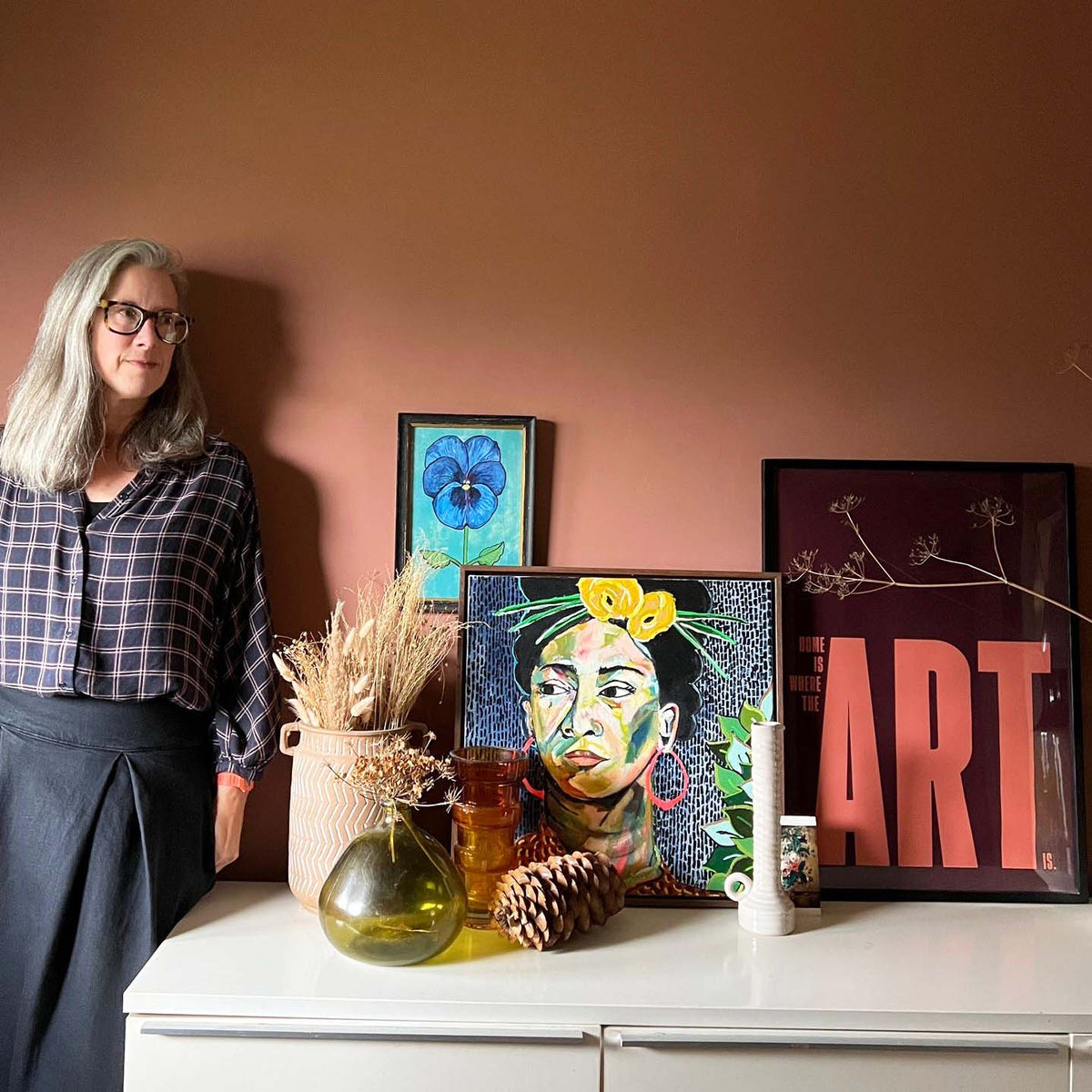 Home Is Where The Art Is - burnt peach.