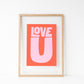 LOVE U - burnt peach.