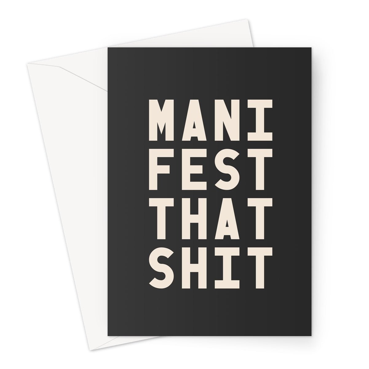 Manifest That Shit - Greeting Card - burnt peach.