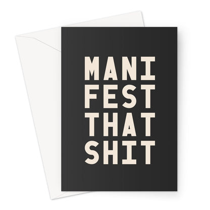 Manifest That Shit - Greeting Card - burnt peach.