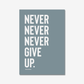 Never Give Up - burnt peach.