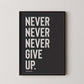Never Give Up - burnt peach.