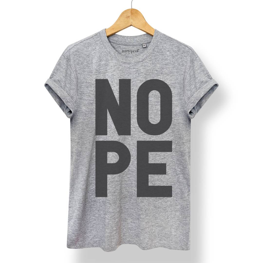 NOPE | Grey Marl | 2XL - burnt peach.