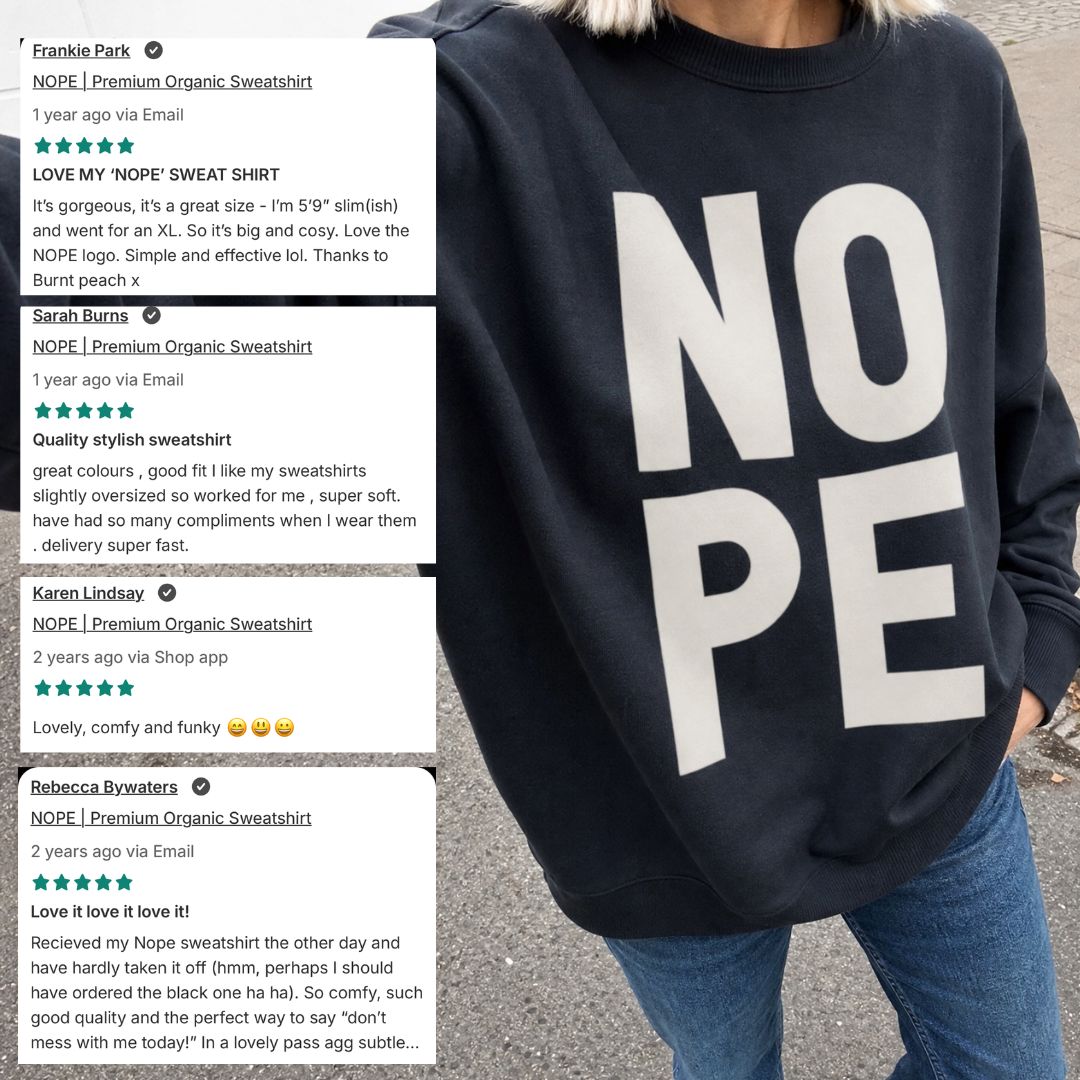 NOPE | Premium Organic Sweatshirt - burnt peach.