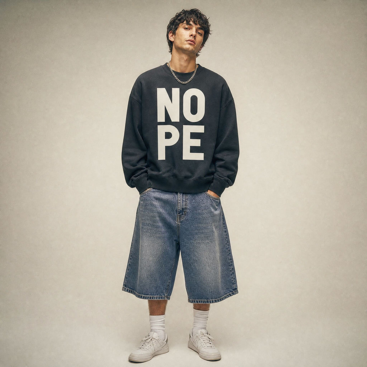 NOPE | Premium Organic Sweatshirt - burnt peach.