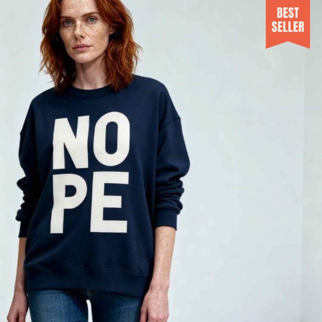 NOPE | Premium Organic Sweatshirt - burnt peach.