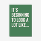 Festive Green & white wall art quote print "It's beginning to look a lot like.."  for creating seasonal  decor styling 
