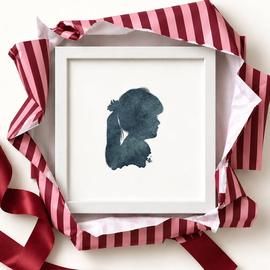 Ready to Gift Framed Portrait | Ink - burnt peach.